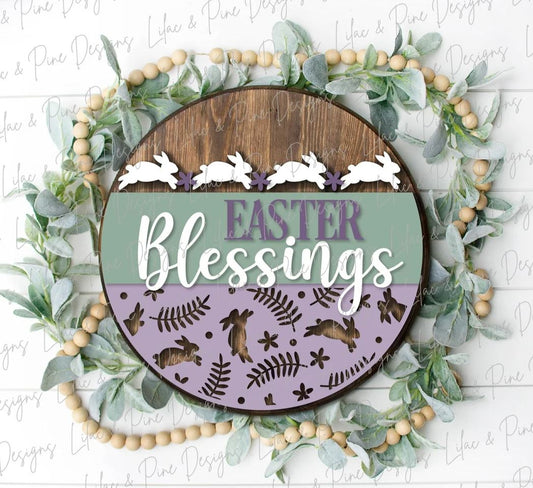 Easter Blessing Wood Round| 18"  Design # 43