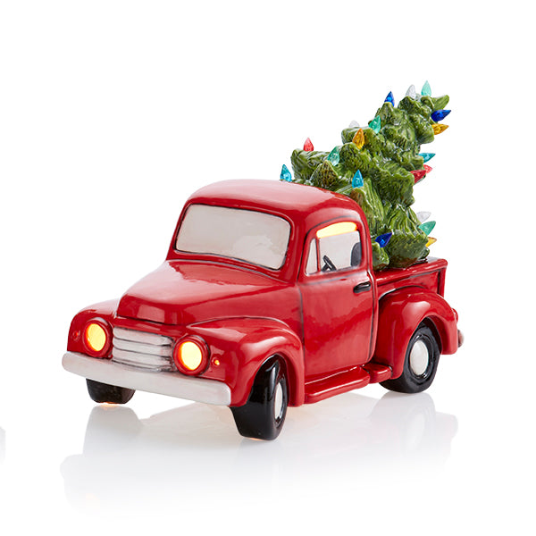 Ceramic Red Truck with Tree & Lights | Design #2100